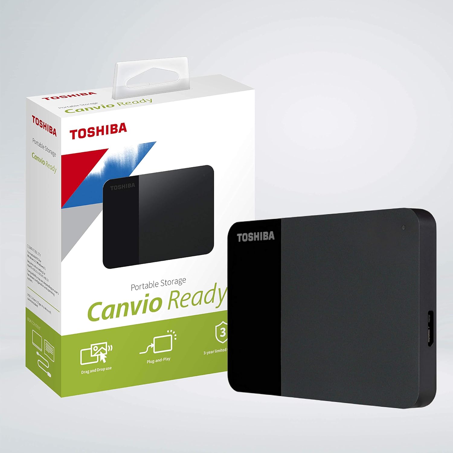 Toshiba Canvio Basic 1TB A3 USB3.0 (Black) External Hard Drive - Image 3